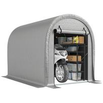 Sodo stoginė Laikymo palapinė Cinkuoto plieno ir 160 g/m² Anti-UV PE, skirtas motociklui ir vejapjovei 159x240x185cm Šviesiai pilka 240 x 159 x 185 cm