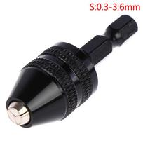 1/4 colio šešiakampio koto berakčio gręžimo griebtuvo greito keitimo adapterio keitiklio gręžimo adapteris L:0.3-6.5mm juoda