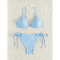 Solid Underwire Sexy Bikini 2026 New Arrival Biquini Padded Push Up Bandage Swimsuit Women Swimwear Summer Beachwear XS