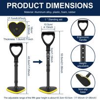 Standing Aid 5 Gear Height Adjustable Standing Assist Devices Non-Slip Mobility Support Stick for Seniors Elderly Walking Helper black