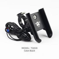 E-bike Mobile Phone Mount 12-80V Aluminum Alloy Motor Phone Holders Waterproof  Motorcycle Phone Holder with Charger Aluminum Alloy black