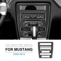 Carbon Fiber Style Interior Sticker for Ford Mustang 2010-2014 Central Console CD Panel Trim Black juoda
