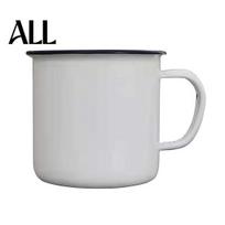Small Enamel Cups Vintage Mug with Handle, Solid Color Heat Resistant Camping Water Drinking Cup, Durable Portable Tableware for Home Kitchen S