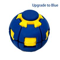 Fidget Spinner Stress Relief Ball, Dual Push & Rotate Modes Sensory Fidget Toy, Portable Pocket Relief Gadget Stress Relief Toy blue