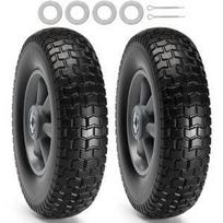 VEVOR Solid PU Run-Flat Tire Wheel, 25.4 cm, 2-Pack, 81.6 kg Dynamic Load, 99.8 kg Static Load, Flat Free Tubeless Tires and Wheels for Hand Truck 25.4 x 25.4 x 6.4 cm