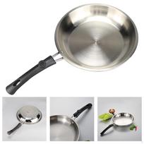 Stainless Steel Frying Pan Egg Baking Easy Clean Comfortable Handle Cooking Pot Flat Bottom gray