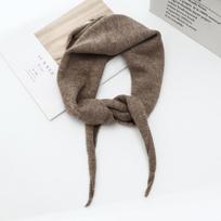 Korean Solid Color Triangle Scarf Shawl Wool Triangular Scarf Muffler Women Neckerchief Multi-Functional Warm Knitted Scarves 32x110cm gray