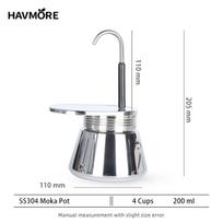1/4 Cups Mini Espresso Machine One Pipe Fountain Mini Stainless Steel Tube Moka Pot Espresso Coffee Maker 1-4cups gray