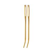2pcs Sewing Big Eye Bent Needle Aluminum Bent Tip Tapestry Darning Knitting Needles Needlework Crafts DIY Accessories beige