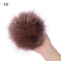 15cm Big Pom Beanies Cap Fur Pompom Skullie Imitation Knitted Hat 10