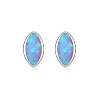 MODIAN Solid 925 Silver Charm Rhombus Natural Opal Stud Earrings For Women Girl Gold Anti-allergy Fine Jewelry gray