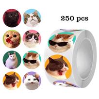 250Pcs Cartoon Meme Cat Stickers For School Reward Stickers Classroom Decor Encouragement Sticker For Student Teacher black