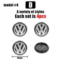 4pcs 56mm 65mm For VW Volkswagen Golf Jetta MK5 Passat Styling 3B7601171 Car Logo Wheel Center Caps Hubcap Cover Car Accessories kyzm50 black