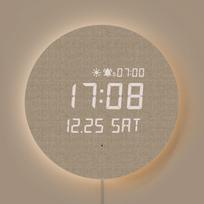 mooas Full Moon Mood Lamp LED Wall Clock, WallTabletop Use, 1224 Hour Display, Remote Control Included (Diameter 29.5cm) gray