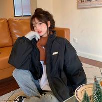 QICED Women's Fashion Casual Fall Winter Solid Color Print Long Sleeve Jackets & Coats Down Coats S