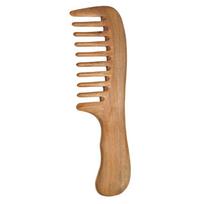 Handmade Wooden Hair Comb Scalp Massage Detox Comb Portable Wide Tooth Comb  For Women beige