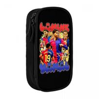 Lamine Y-Yamal Pencil Cases Football Soccer Pen Box Bag Girls Boys Big Capacity School Supplies Gifts Pencil Box 21x10.5x5cm black