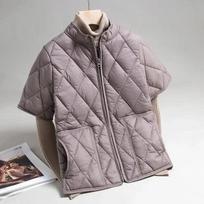 Autumn Winter Solid Short Women's Down Cotton Vest Coat Korean Version Half-Sleeve Warm Lady Parkas Waistcoat Jacket XS