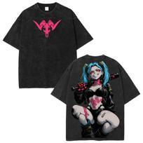 Rebecca Cyberpunk Edgerunners Retro Graphic Anime T-Shirt Vintage Tee L black
