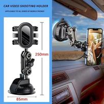 Vlog Shooting Car Phone Mount Video Recording Universal Magic Arm Suction Car Phone Holder Mount Windshield Window Glass short black
