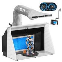 VEVOR Airbrush Spray Booth, Dual Fans, 545 x 475 x 370 mm, Portable Hobby Airbrush Paint Spray Booth Kit with 3 LED Lights and Exhaust Extension Hose 54.5 x 47.5 x 37 cm