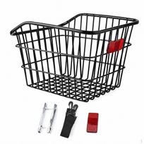 Bicycle Rear Basket for Mountain Bikes and Folding Bikes, Large Capacity Storage with Lid Thickened Rear Basket without Lid black