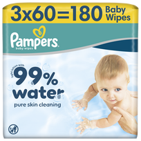 PAMPERS Water drėgnos servetėlės, 180 vnt.