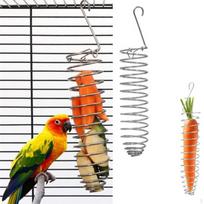 Parrot Basket Feeder Food Holder Bread Fruit Container Hollow Design Accessories Bird Foraging Toy gray