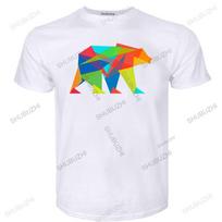 Men Tshirts Fractal Geometric Bear T Shirt Party Tshirt Short Sleeve Tops Thanksgiving Day Tees Art Designer Clothes No Fade 4XL gray