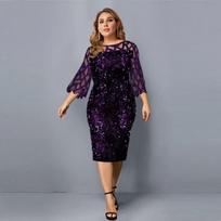 Plus Size Solid Color Bodycon Midi Dress M