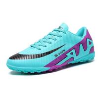 Big Size Football Footwear Male Artificial Grass Practice Tf/Fg Outside Athletic Soccer Kicks Childrens Soccer Footwear Inside Futsal 38 blue