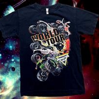 Monster Jam Black World Tour T-Shirt Vintage Racing Monster Truck Graphic Tee SL 3XL gray