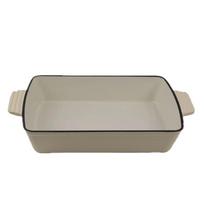 Cast Iron Enamel Double Ear Baking Pan for Bread and Fish 33x23x6.5cm raudona