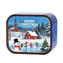 Original Wooden Mini Christmas Wind-up Music Bell - Souvenir Gift blue