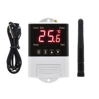 AC110V-220V DTC1201 Wifi Termostatas Drėgmės matuoklis Skaitmeninis Temperatūros ir Drėgmės Valdiklis Reguliatorius NTC Termoreguliatorius balta