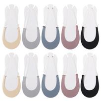 Invisible Boat Socks Women 5 Pairs Ultra Low Cut Liner Socks with Slings Back No Show Half Socks for Heel Dress Shoes gray
