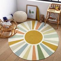 Realistic Guava Slice Round Area Rug Soft Non-Slip Floor Mat Summer Themed Home Decor Carpet for Bedroom Living Room 80x80cm gray