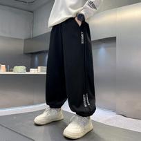 Boys Casual Sports Long Sweatpants Big Kids Fashion Elastic Waist Trousers 120cm gray