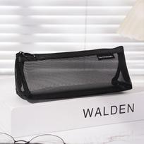 Nylon Mesh Pencil Case Solid Color Storage Bag Stylish Cosmetic Bag  Student