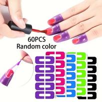 60pcs U-Shape Nail Polish Protector Guards - Peel Off Finger & Cuticle Protectors for Easy Manicure, Stamping & Painting pink