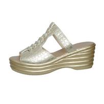 European & American Large-Size New Solid Color Patent Leather Women's Slide Sandals – Fashionable Peep-Toe Thick Sole Wedge Slippers 36