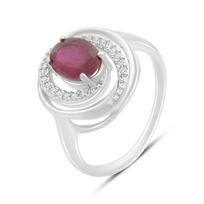 Sidabrinis žiedas su natūraliu rubinu 2,03 ct, cirkoniais, gaminio svoris 4,22 g (2165125) 17 rubino raudonumo spalva