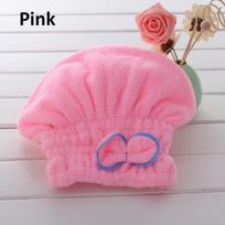 Plaukų džiovinimo kepurė Microfiber Ultra Absorbent Hair Dry Wrap Cap Fast Drier rožinė raudona spalva