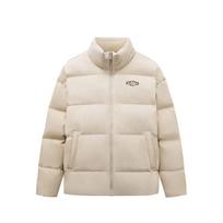 Anta Life Series Solid Color Stand Collar Zipper Long Sleeve Down Jacket Unisex Outerwear Light-Smoke-Gray 952348906-3 4XL