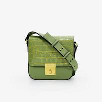 Box tofu bag OEM haute couture square box saddle bag genuine leather crocodile pattern messenger bag OEM Haute couture crocodile pattern two-color brown