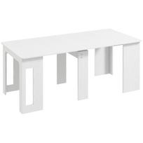 Valgomojo stalas išskleidžiamas sulankstomas virtuvės stalas 60-180x85x75 cm baltas