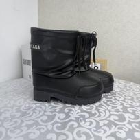 Fashion snow boots women's winter head big head ugly shoes drawstring lace-up thick-soled cotton shoes short thermal cotton boots 35 black