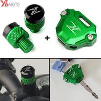 Skirta Kawasaki Z900 Z650 Z1000 Z400 Z1000SX Z900RS motociklų veidrodėliams skylių kištukų varžtų dangteliai ir CNC raktų dėklo dangtelis Mirror Caps Grey
