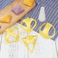 4 vnt. / rinkinys Plastikinės koldūnų formelės Koldūnų preso įrankis Virtuvės įrankis Kepimo tešlos koldūnų forma 4Pcs/Set white