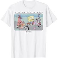 SpongeBob SquarePants Ride Or Die Friends 1999 Portrait T-Shirt L balta